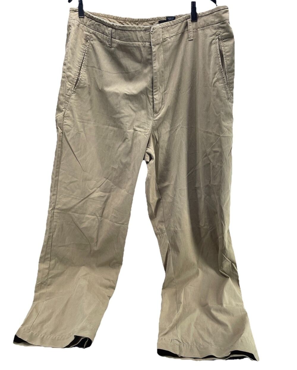 Express Mens Dress Pants Stretch Light Size 38x32 Solid Khaki Color Preowned